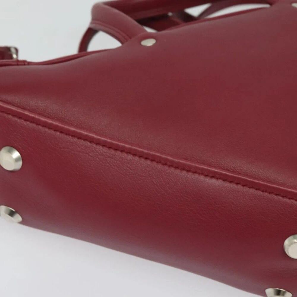 Balenciaga Triangle Duffle Leather Red Leather Handbag - Picture 12 of 16